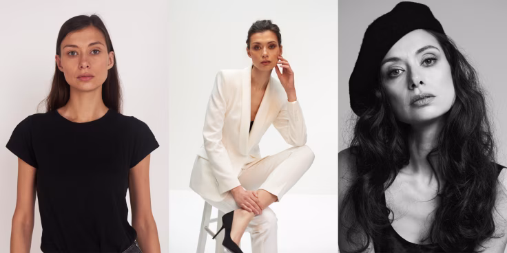 a woman in a black top and a woman in a white suit